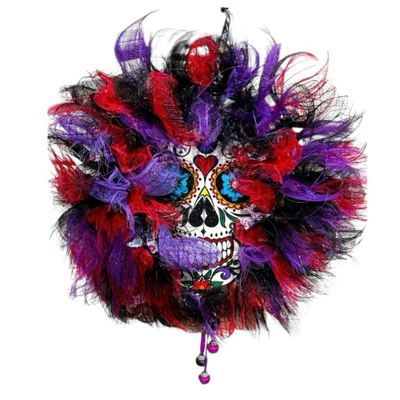Día de Los Muertos Beautifully Handmade Wreath - Picture 2 of 3